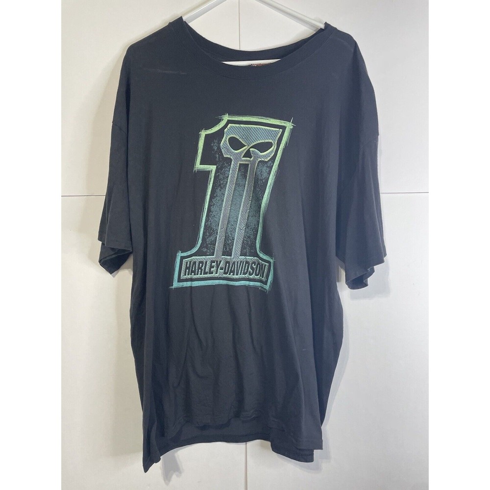 Harley Davidson Motorcycles Green #1 T-Shirt Black 2XL North Myrtle Beach SC